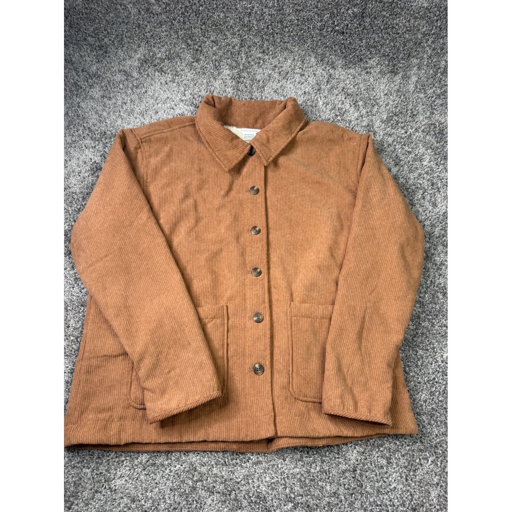 Boston Traders XL Corduroy Sherpa Lined Chore Jacket Brown Y2K Workwear
